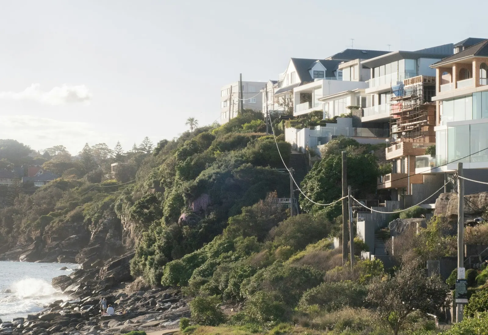 Homes on a coastal hillside